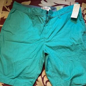 Original Penguin Teal Flat-Front Chino Shorts